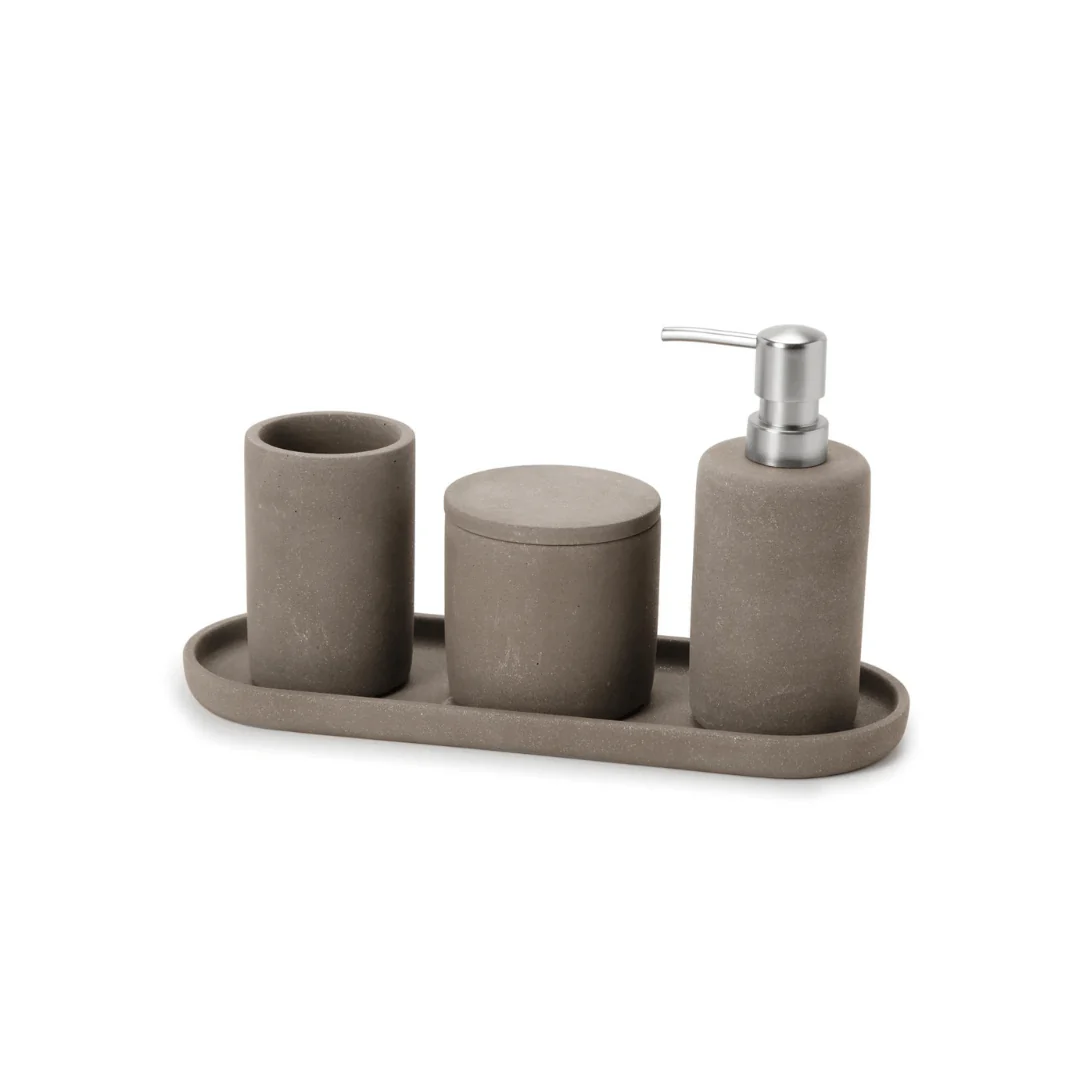 Kit para Banheiro Cimento Cinza 4 Peças - Image 5