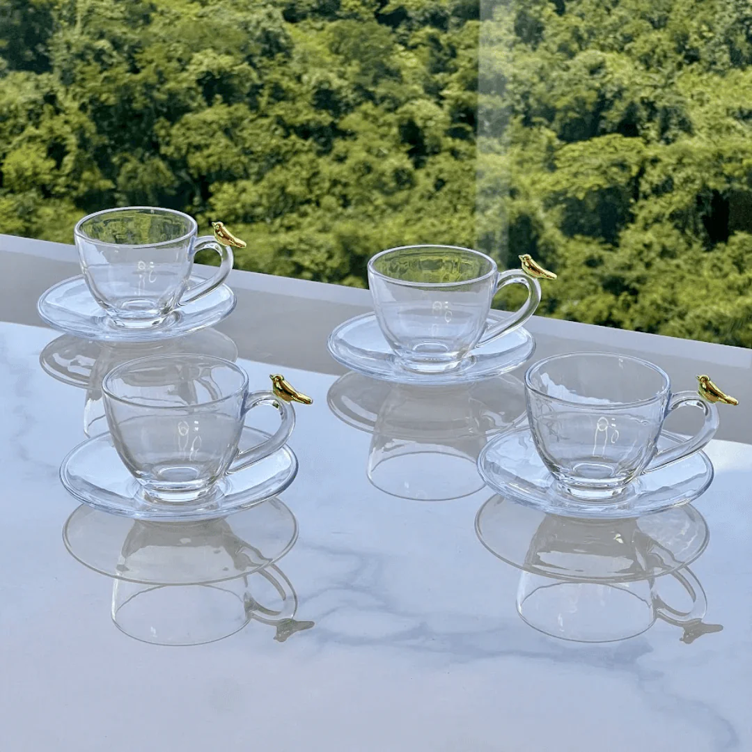 Kit para Mesa Posta Café Golden Bird 8 Peças - Image 9