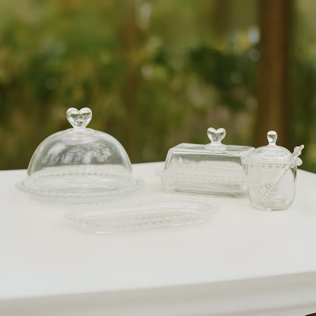 Kit para Mesa Posta de Cristal Pearl Coração 5 Peças - Image 6