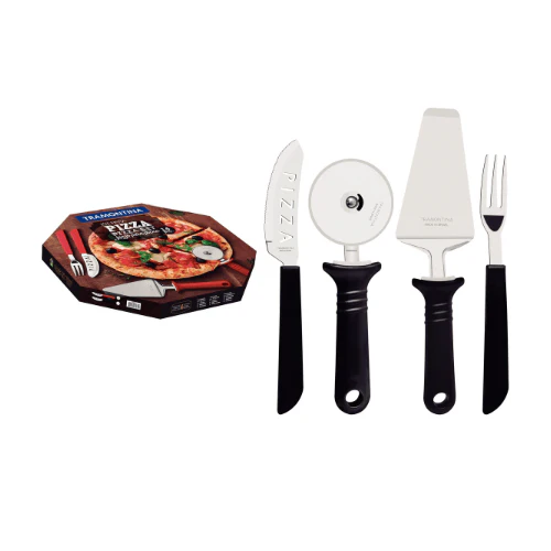 Kit para Pizza em Aço Inox Preto 14 Peças Tramontina - Image 3