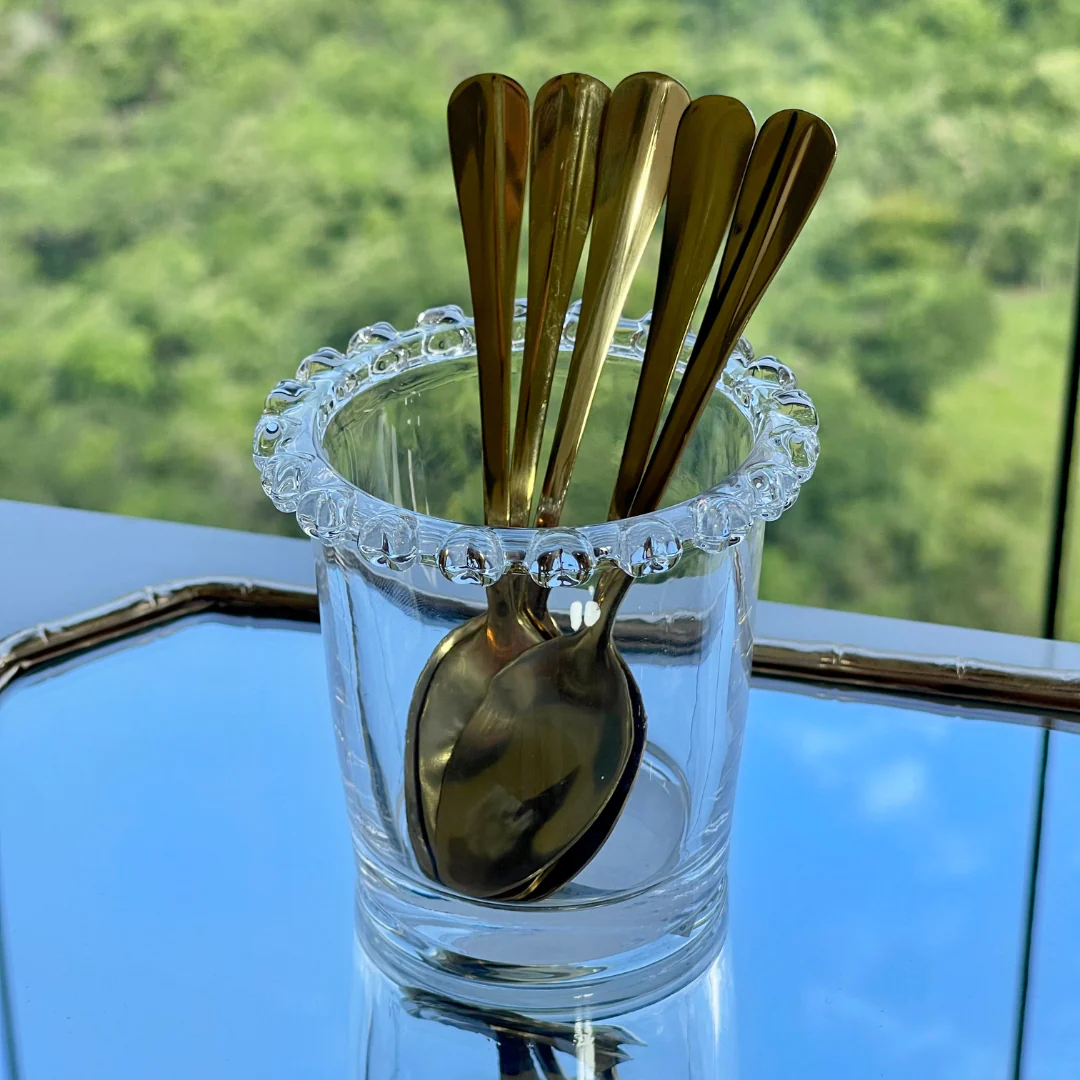 Copo Porta Talheres de Cristal de Chumbo com Detalhes em Formato de Coração - Image 3