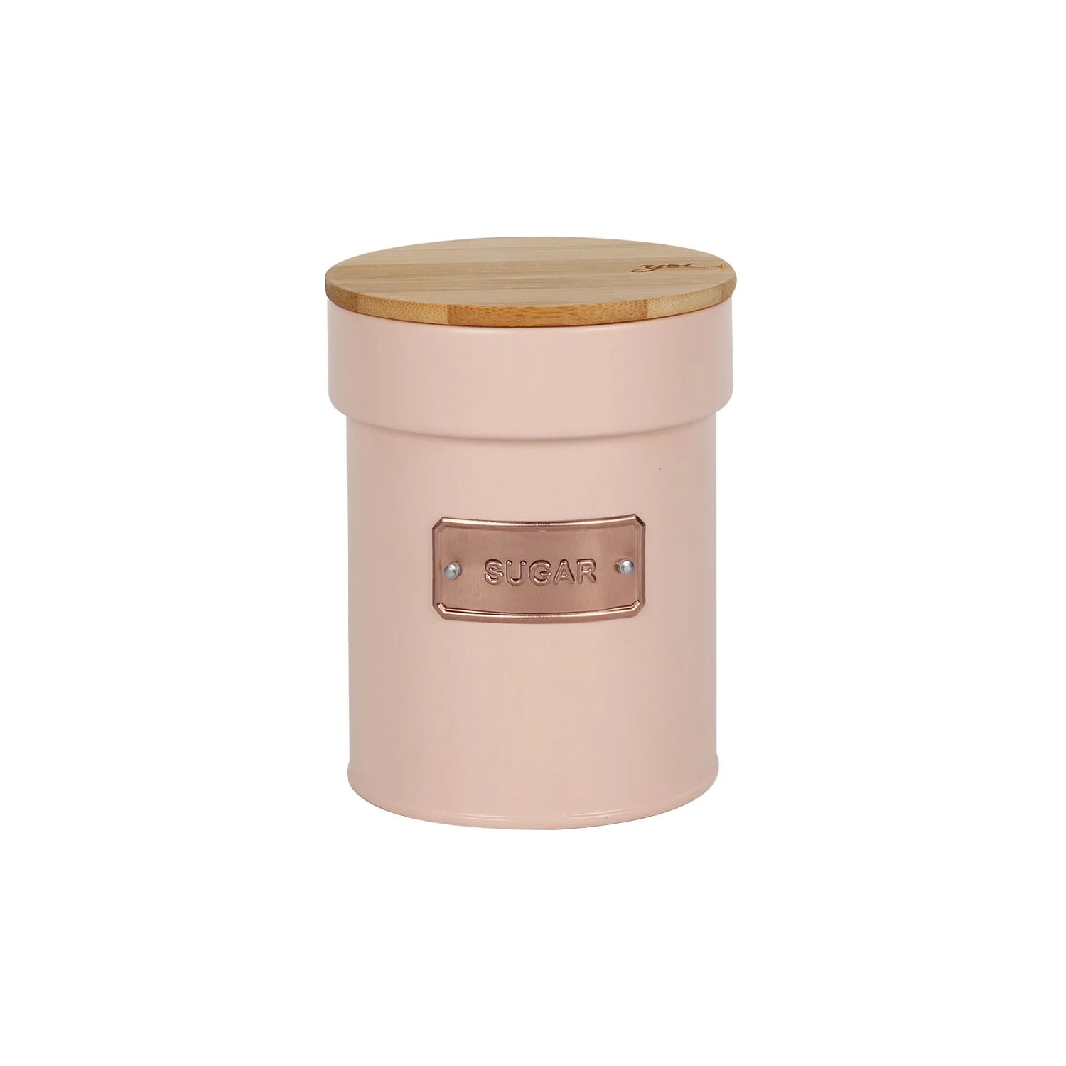 Lata Porta Condimentos Açúcar Rose Matte Sugar 1 Litro 14,5cm x 11,2cm