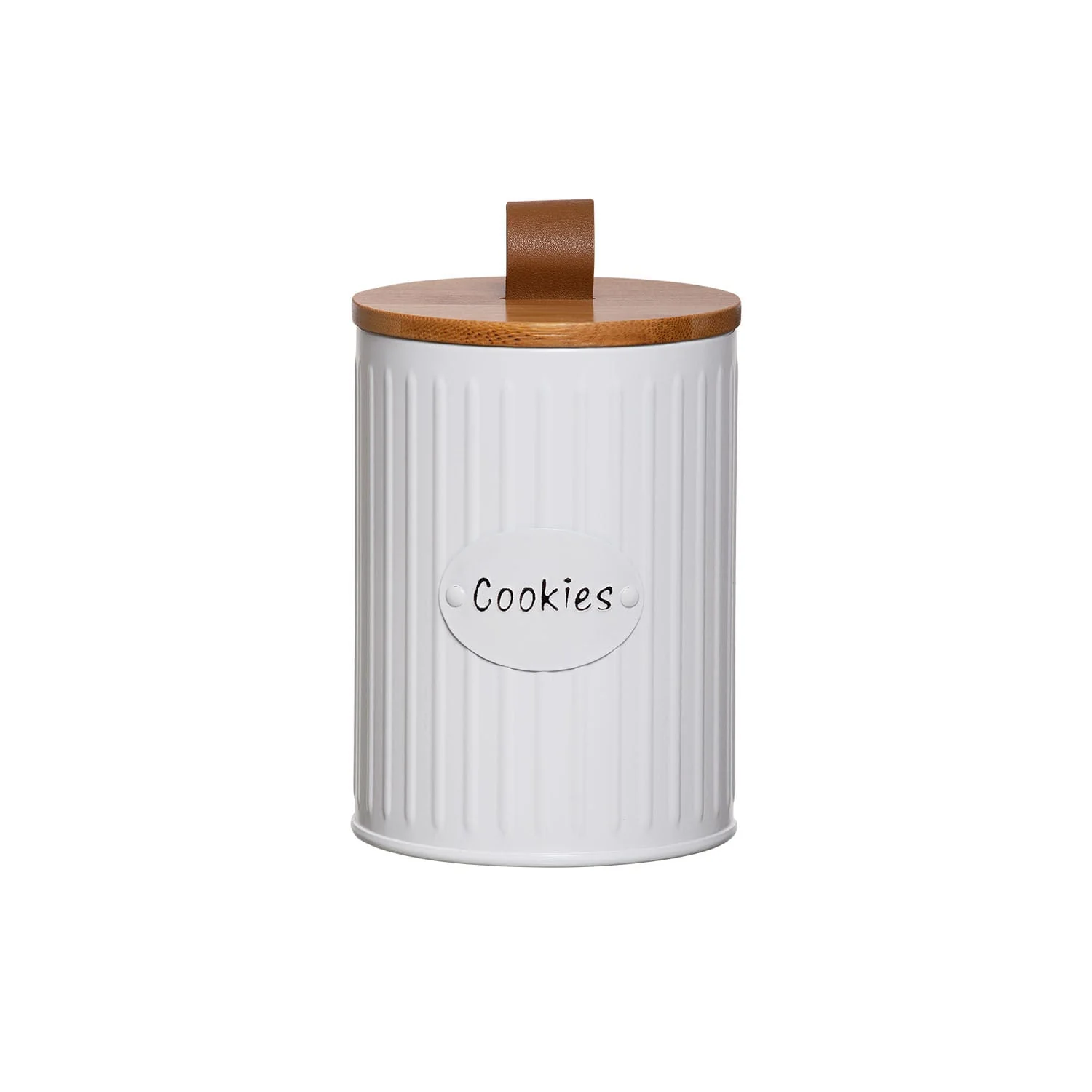 Lata Porta Condimentos Lisse Biscoitos Cookies Branco