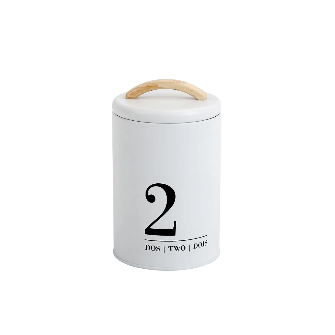 Lata Porta Condimentos Metalla N2 Branco 1,3 Litros