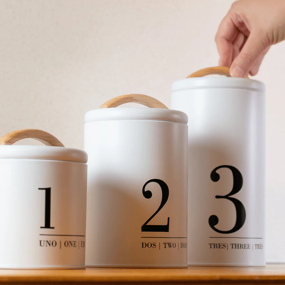 Lata Porta Condimentos Metalla N2 Branco 1,3 Litros - Image 2