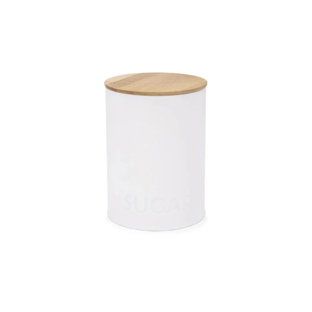 Lata Porta Mantimentos Para Açúcar Canister Branco