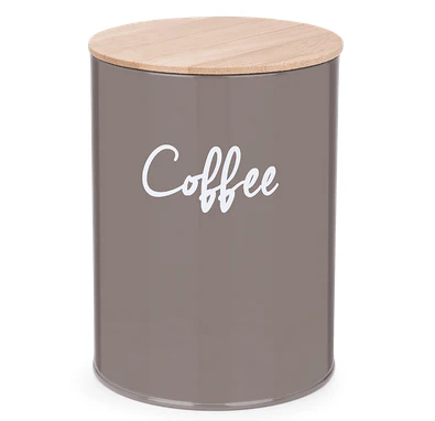Lata Porta Mantimentos Para Café Canister Cinza