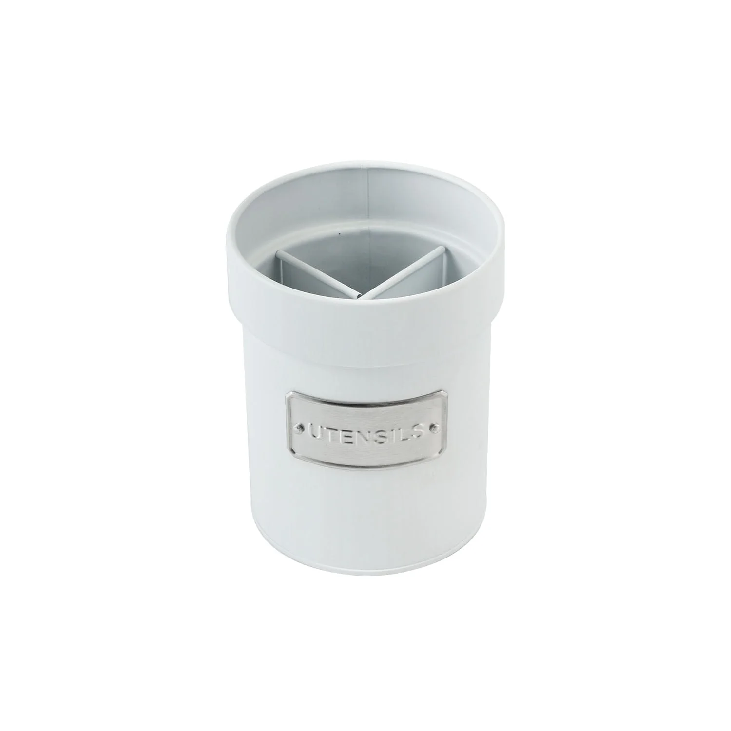 Lata Porta Utensílios e Talheres Matte Branco 14cm x 11cm Yoi 811500109