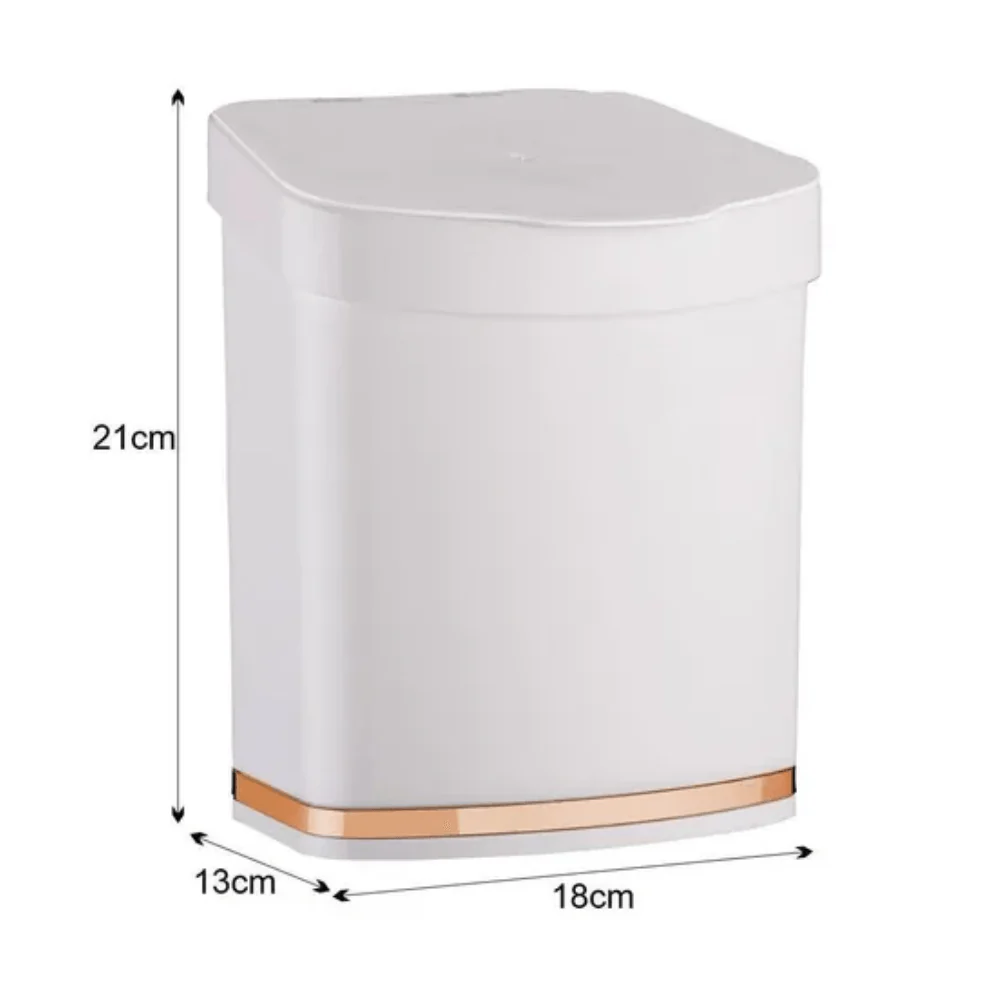 Lixeira 2,5 Litros Branca Com Faixa Rose Gold - Image 6