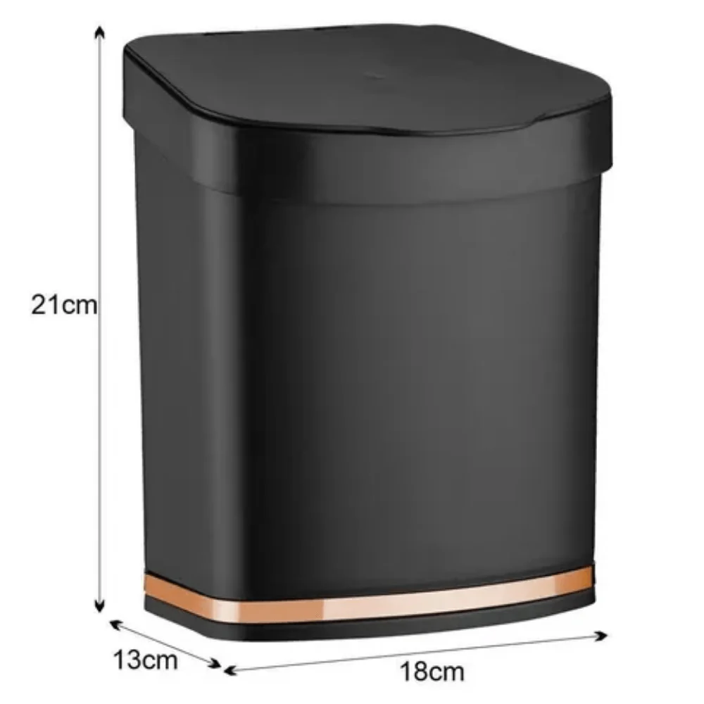 Lixeira 2,5 Litros Preta Com Faixa Rose Gold - Image 4