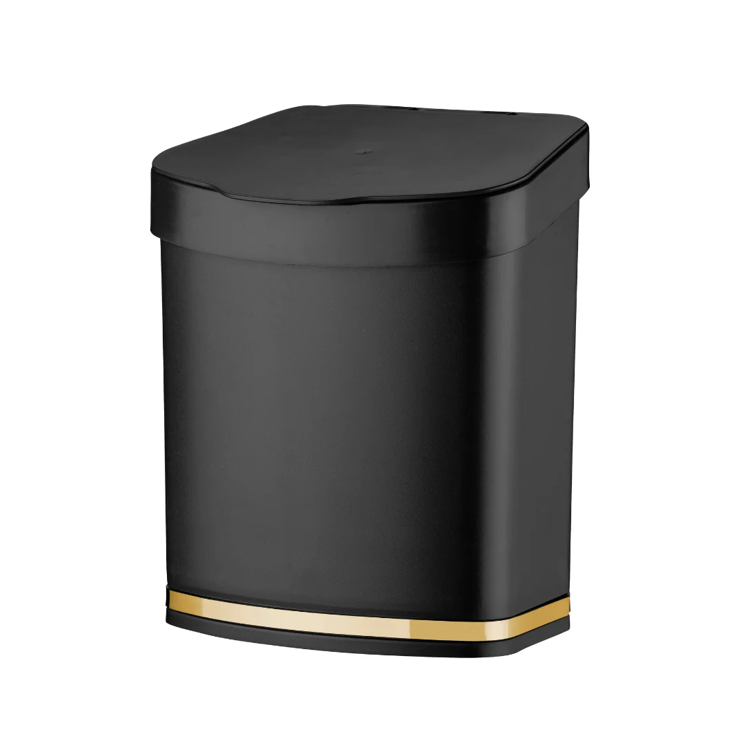 Lixeira 2,5 Litros Preta e Dourado - Image 2