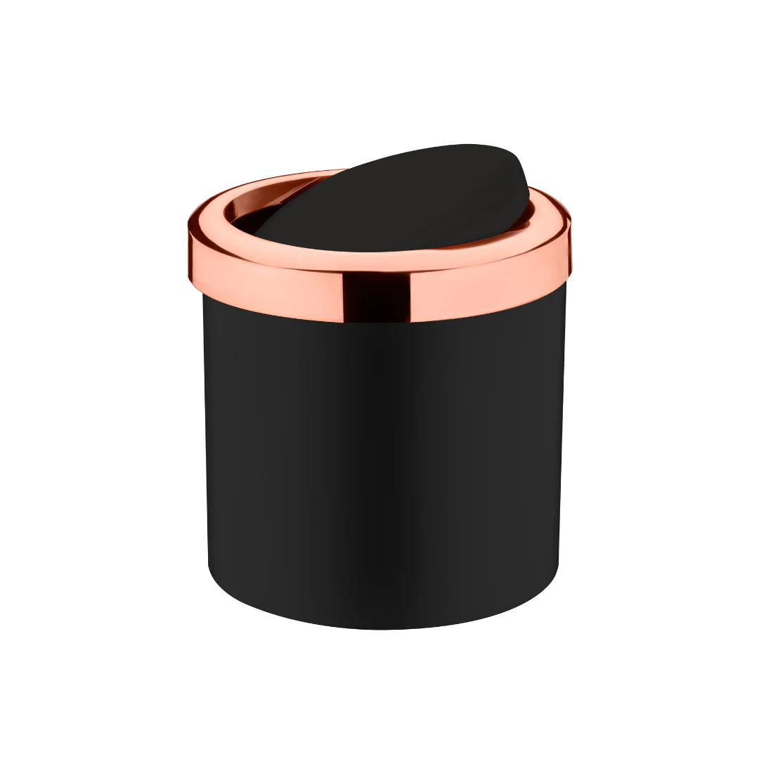 Lixeira Basculante 5 Litros Preta com Rose Gold - Image 3