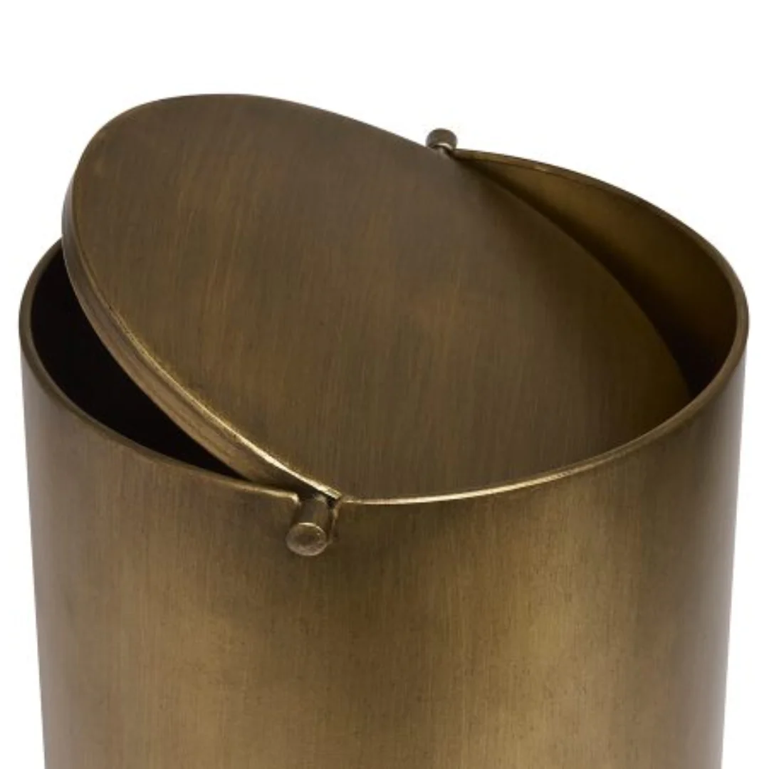 Lixeira Basculante em Metal Dourado Fosco 25cm - Image 2