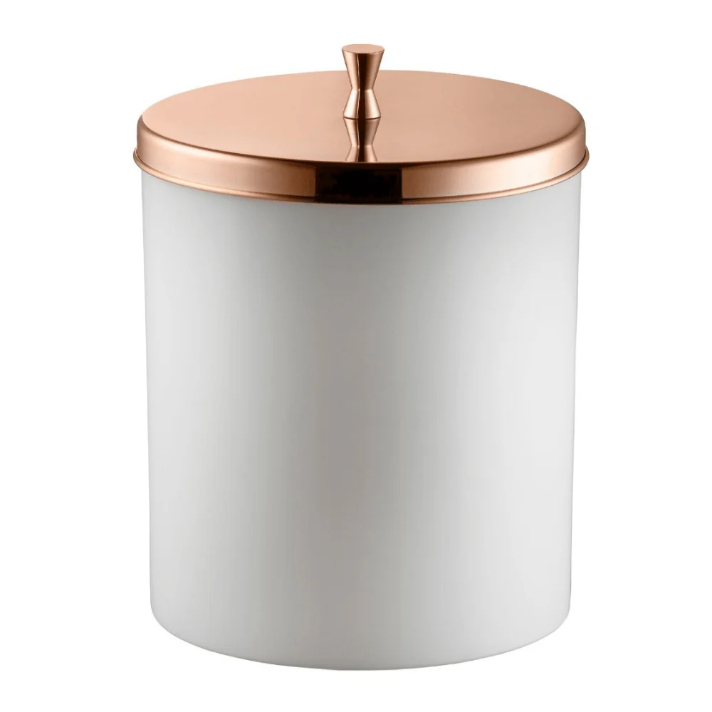 Lixeira com Aro Branca com Tampa Rose Gold - 5 Litros - Image 3