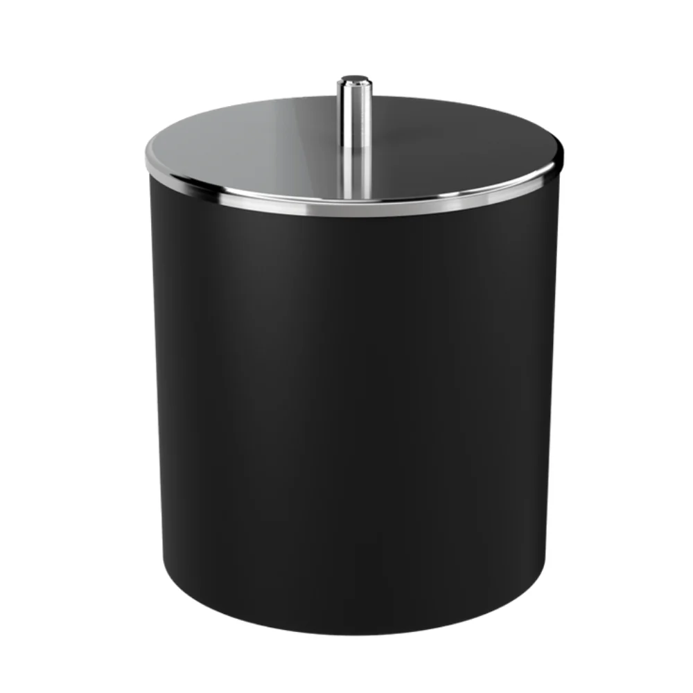 Lixeira com Tampa Inox Coza Preta - 5,4 Litros