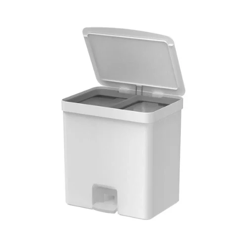 Lixeira de Pedal Trium Duplo Compartimento Branco 20 Litros - Image 4