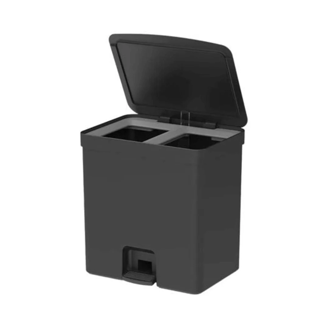 Lixeira de Pedal Trium Duplo Compartimento Preto 20 Litros - Image 12
