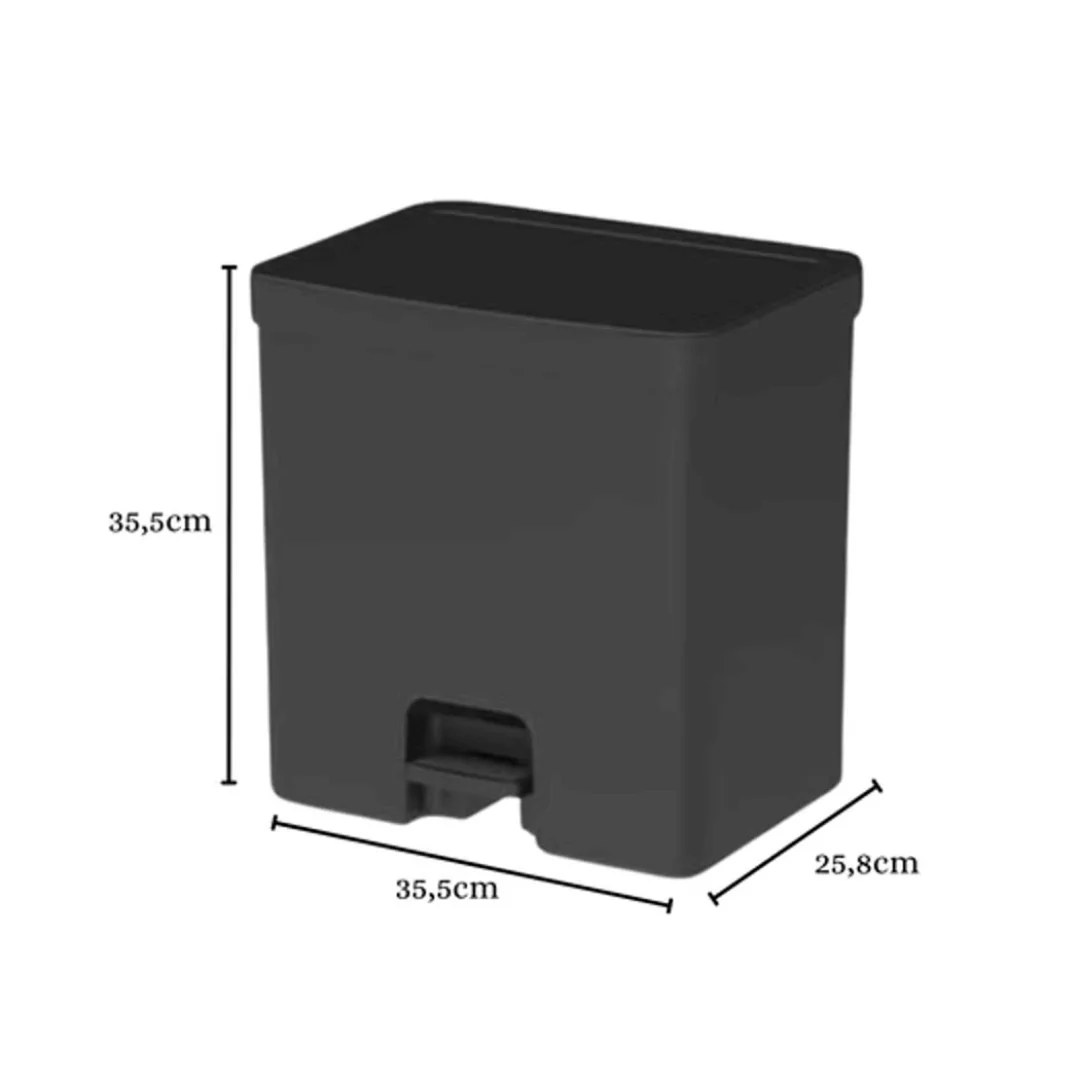 Lixeira de Pedal Trium Duplo Compartimento Preto 20 Litros - Image 17