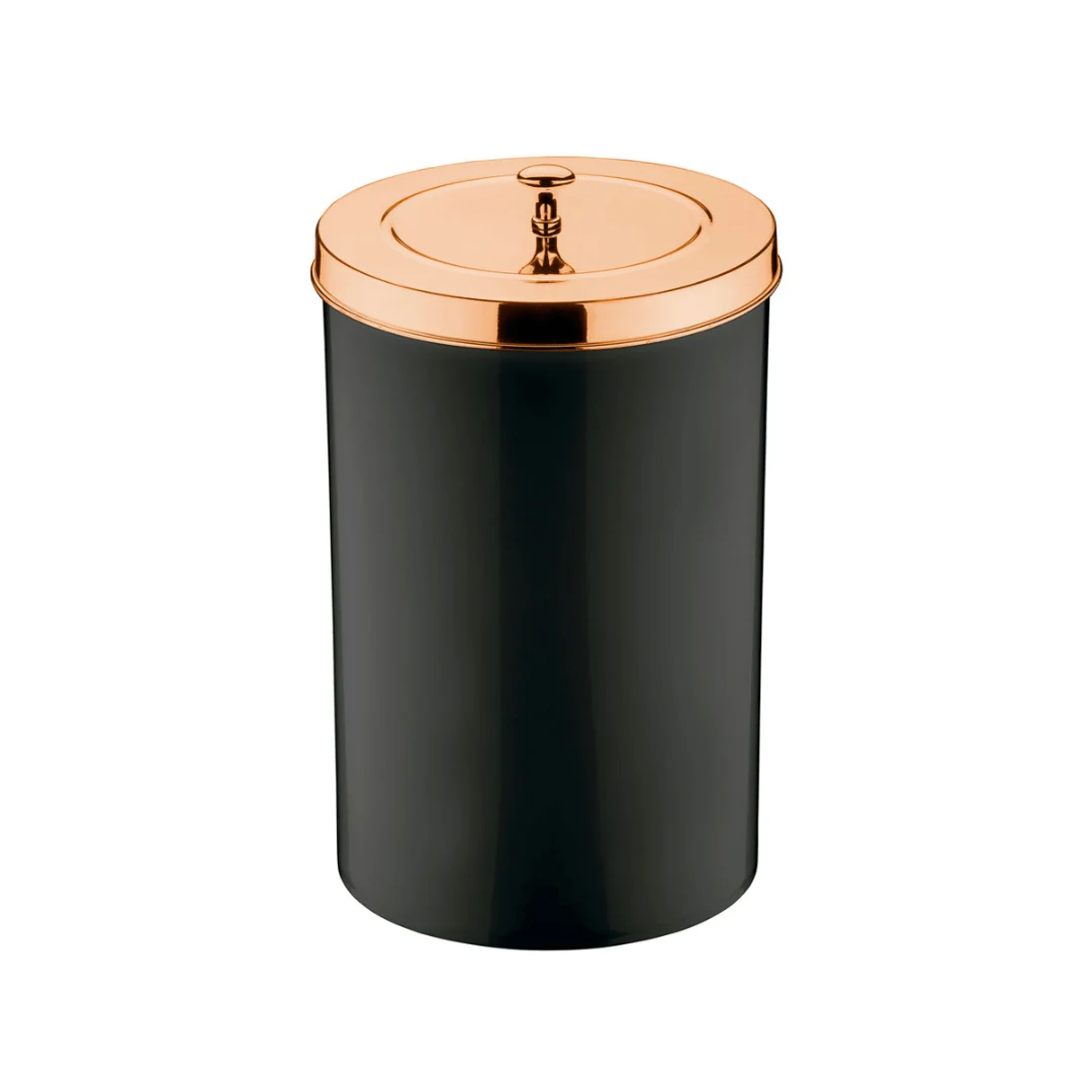 Lixeira Preta com Tampa Rose Gold 8 Litros - Image 3