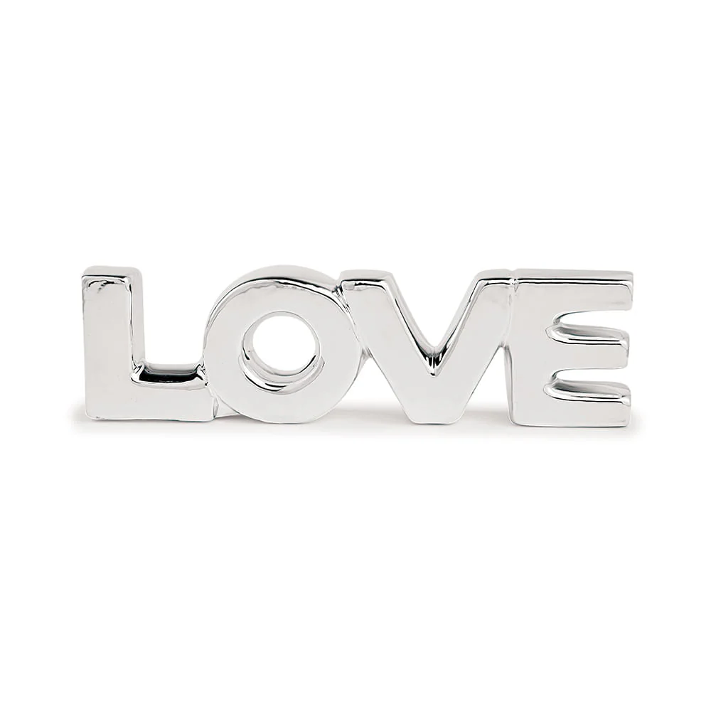 Love em Porcelana Cromado 21cm