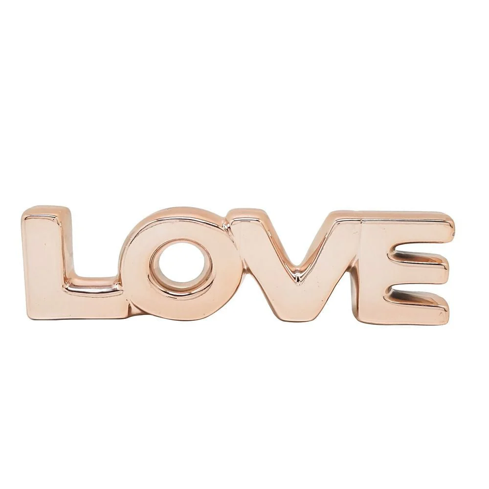 Love em Porcelana Rose Gold 21cm