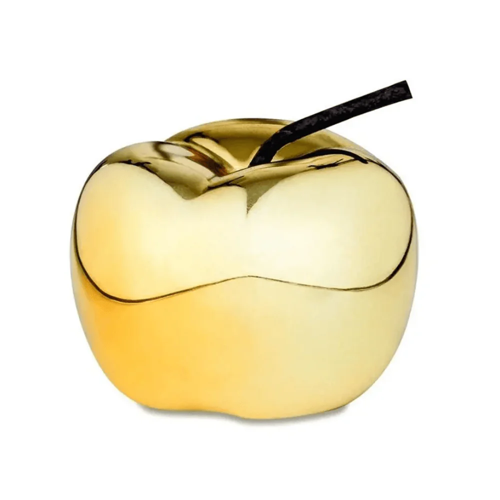 Maça Decorativa Luxo Dourada em Cerâmica - 12 cm