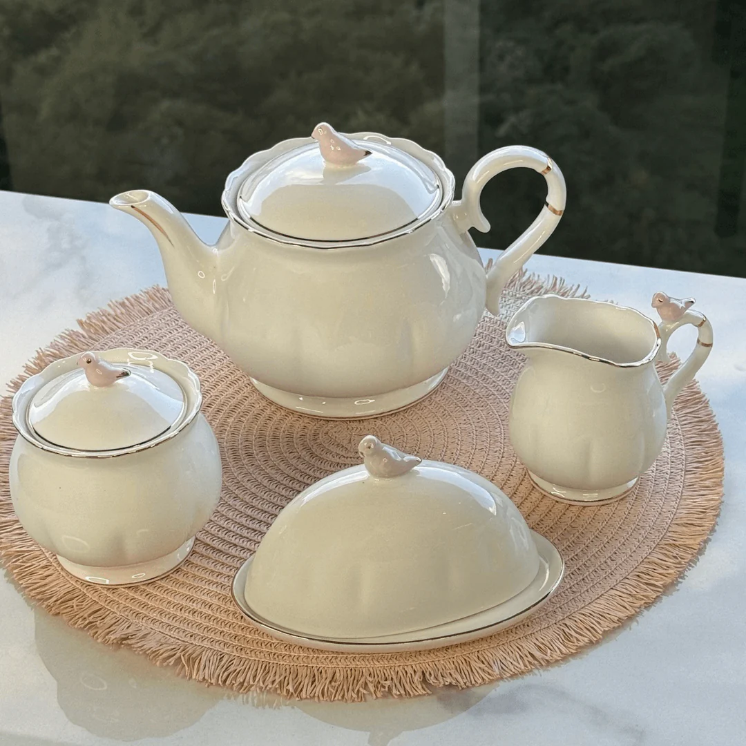 Açucareiro em Porcelana Birds Branco 300ml - Image 8