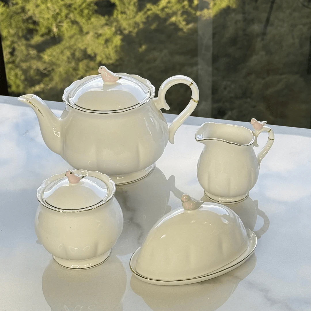 Açucareiro em Porcelana Birds Branco 300ml - Image 9