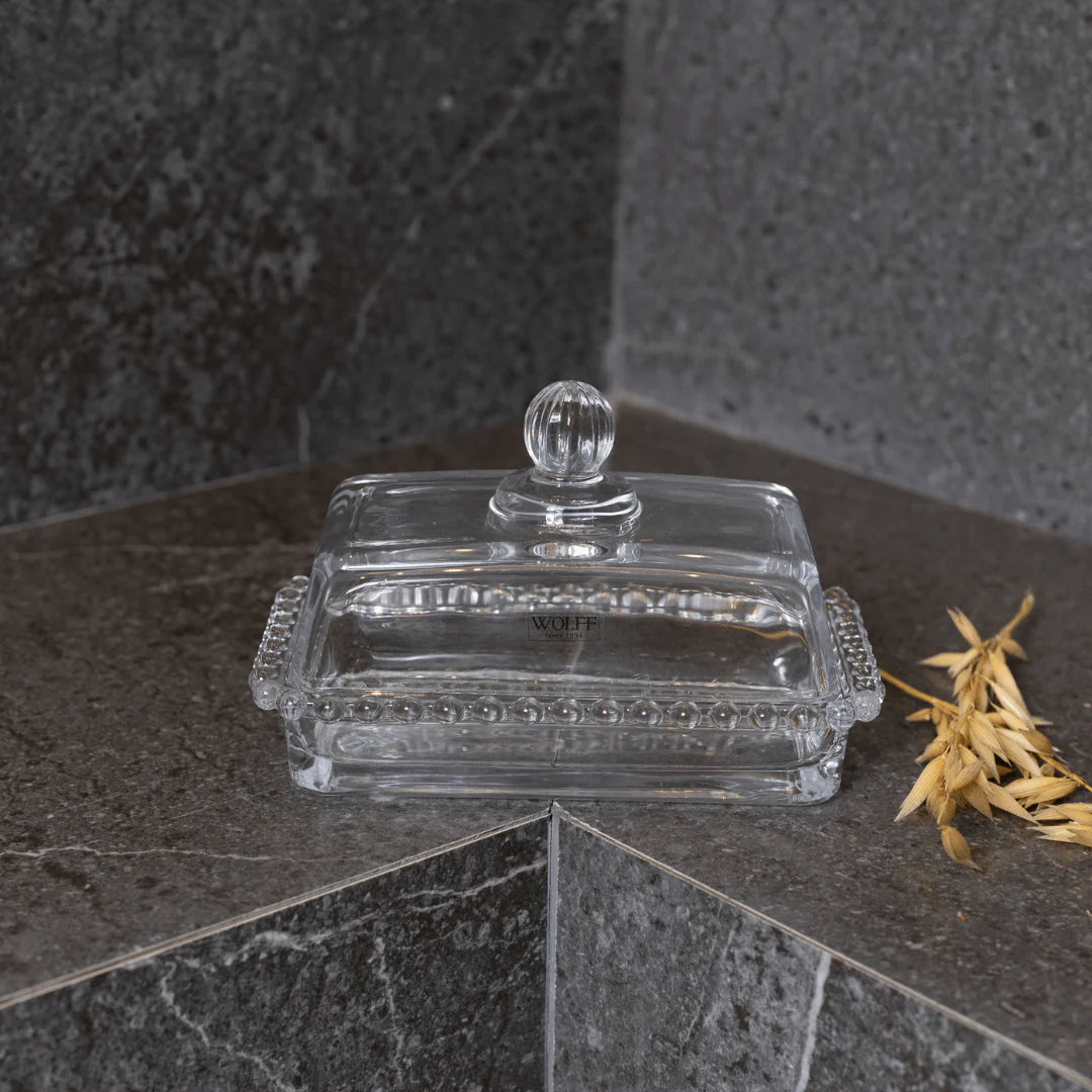 Manteigueira Cristal de Chumbo com Tampa Pearl 17cm x 10,5cm x 10cm - Image 3