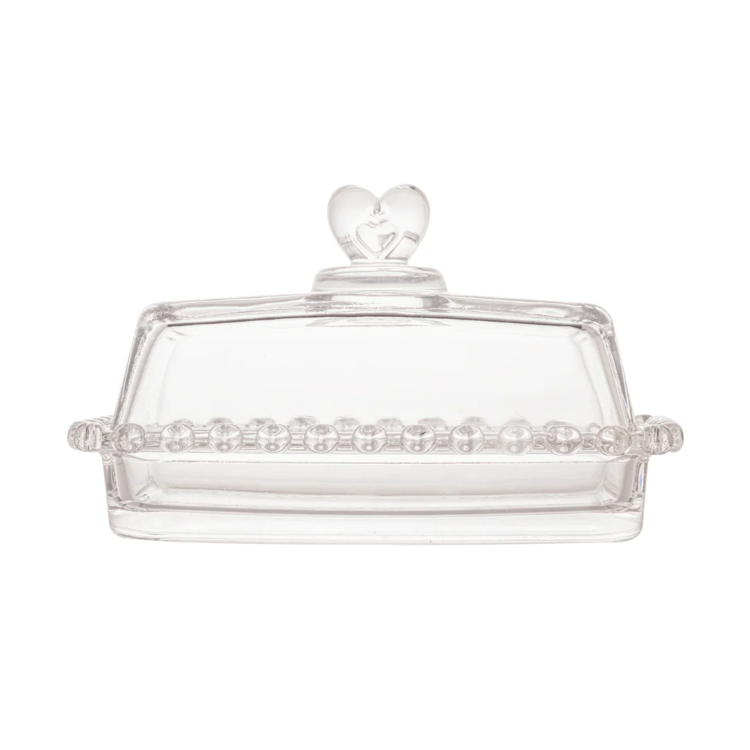 Manteigueira de Cristal de Chumbo Tampa Coração 17cm - Image 10