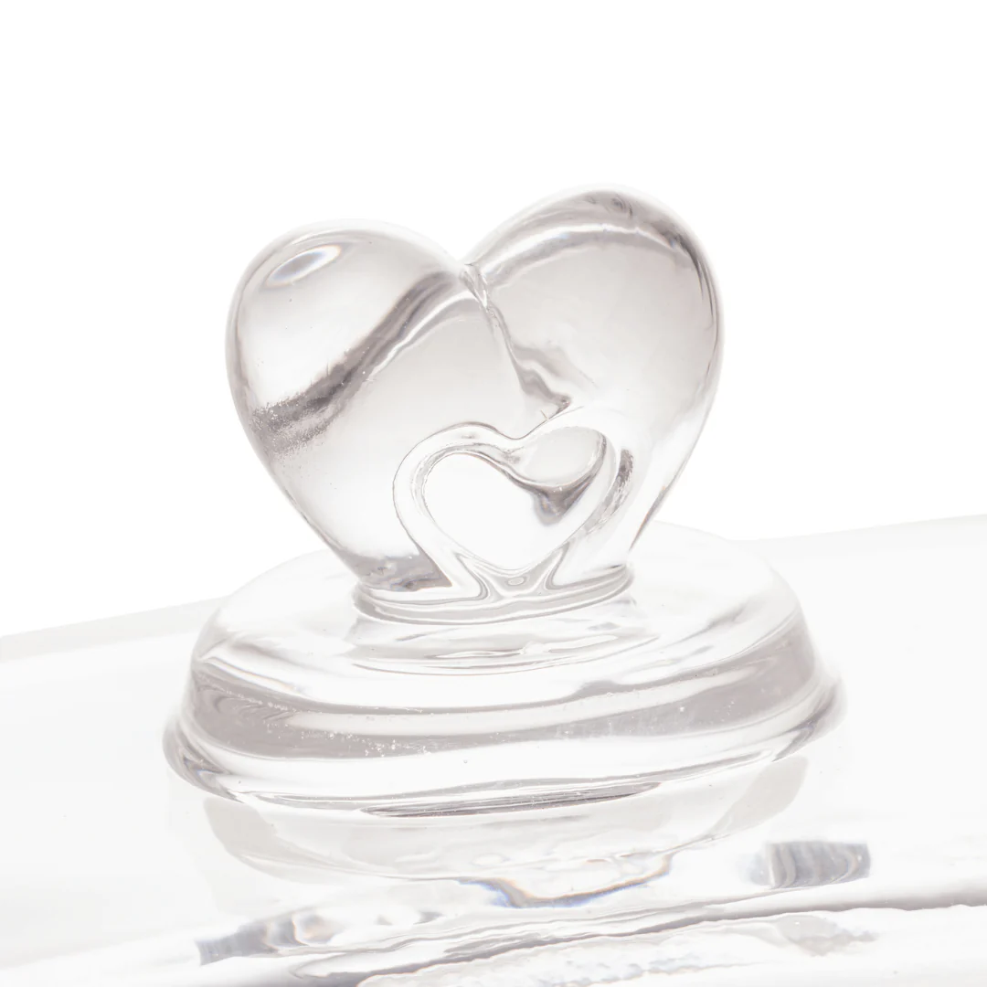 Manteigueira de Cristal de Chumbo Tampa Coração 17cm - Image 12