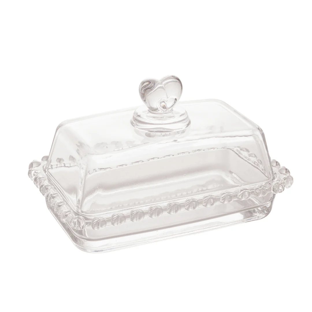 Manteigueira de Cristal de Chumbo Tampa Coração 17cm - Image 8