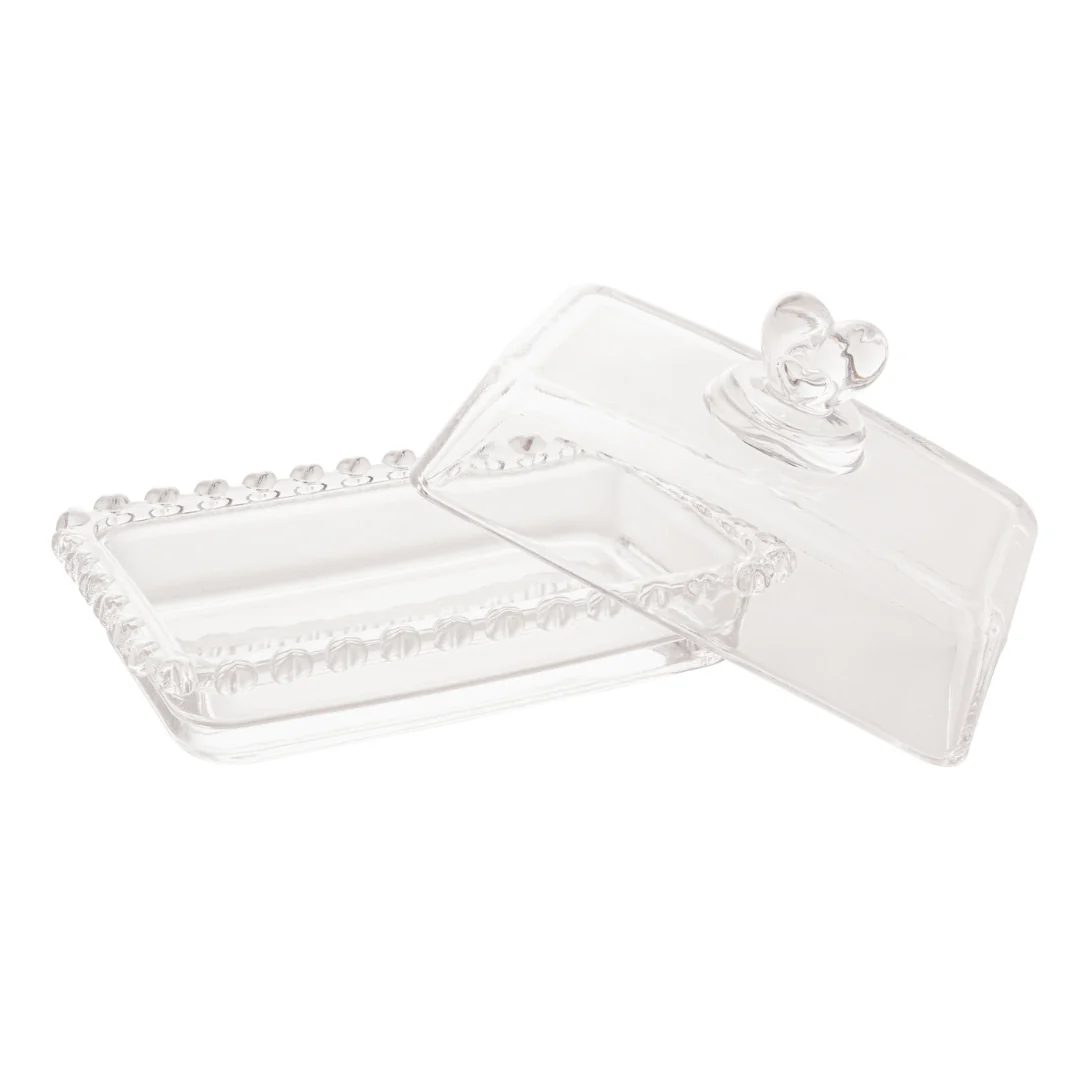 Manteigueira de Cristal de Chumbo Tampa Coração 17cm - Image 9