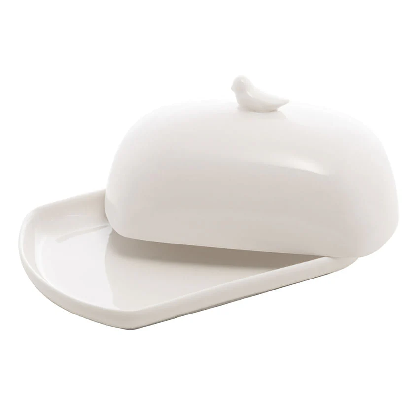 Manteigueira de Porcelana Birds Branco - 16 cm - Image 6
