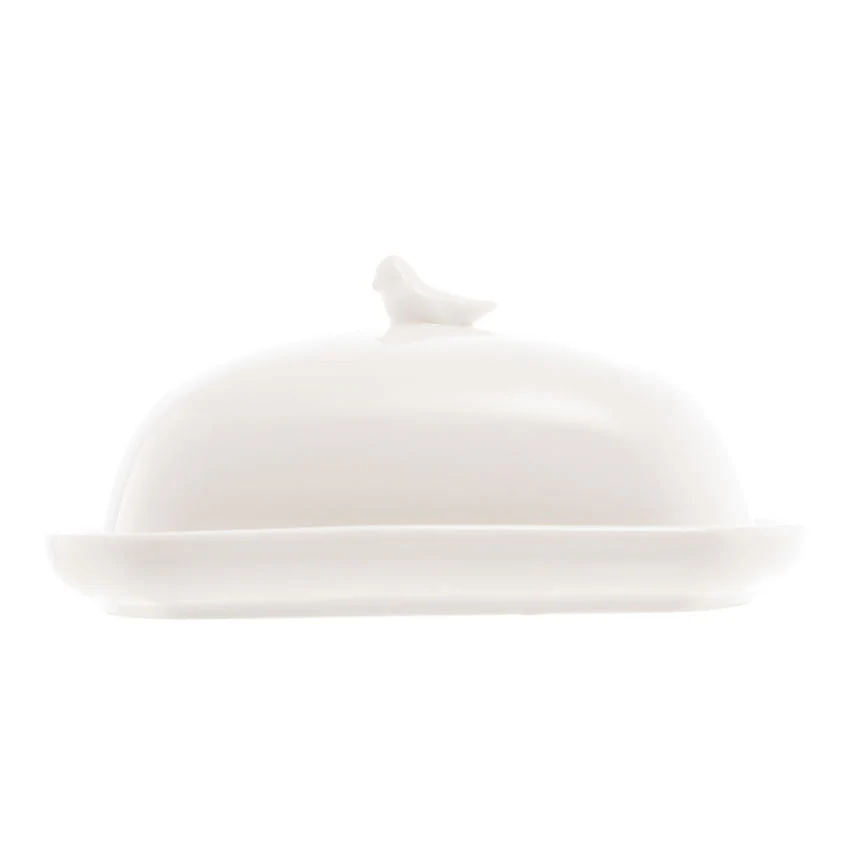 Manteigueira de Porcelana Birds Branco - 16 cm - Image 7