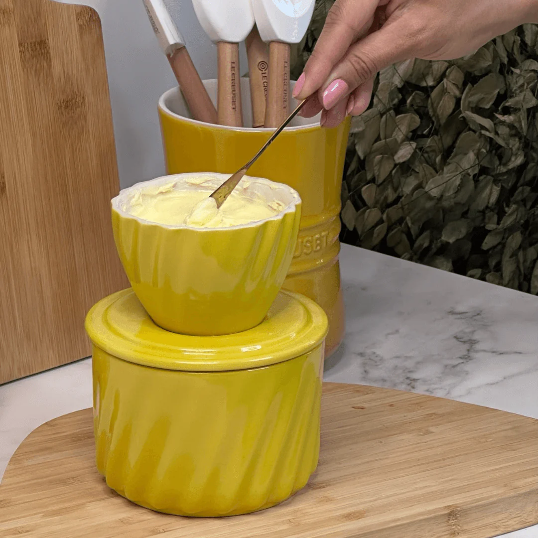 Manteigueira Francesa Twist em Cerâmica Amarela 250g - Image 4