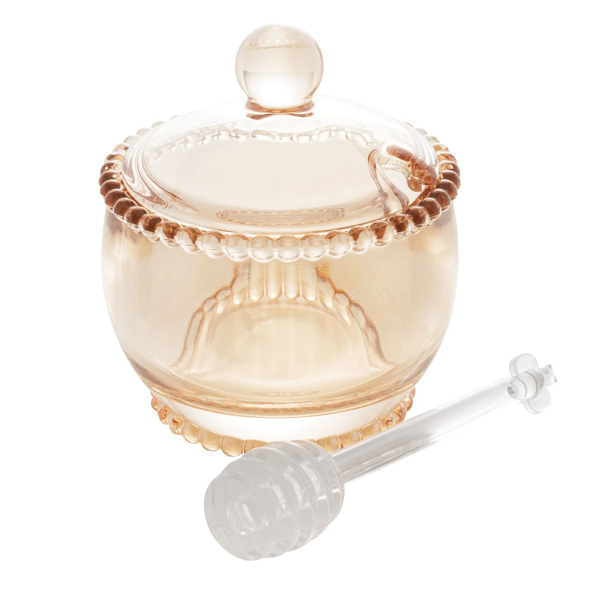 Meleira Cristal de Chumbo com Colher Pearl Âmbar 9,4cm - Image 5
