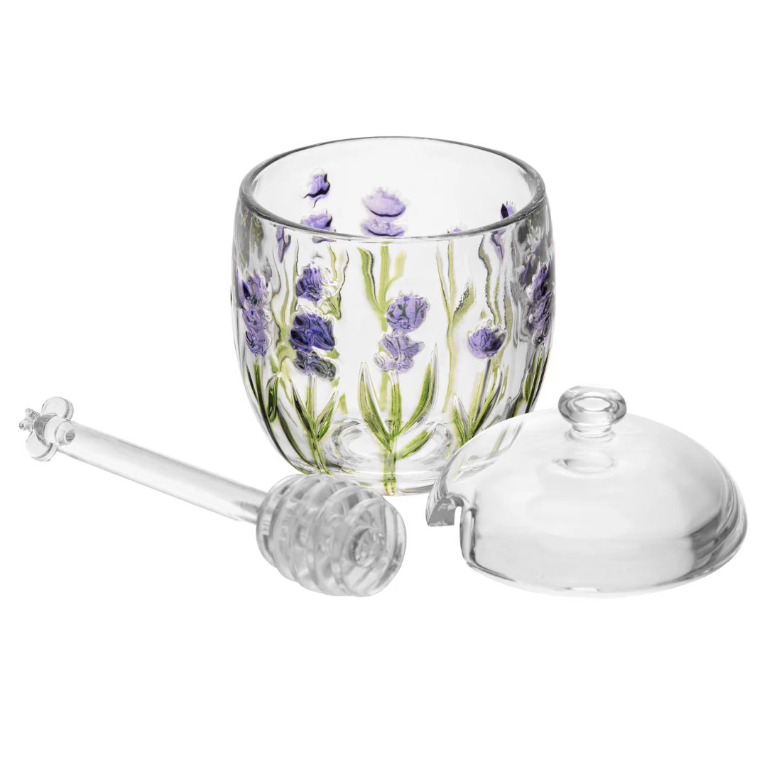 Meleira de Cristal com Colher e Tampa Lavanda 8,5cm - Image 7