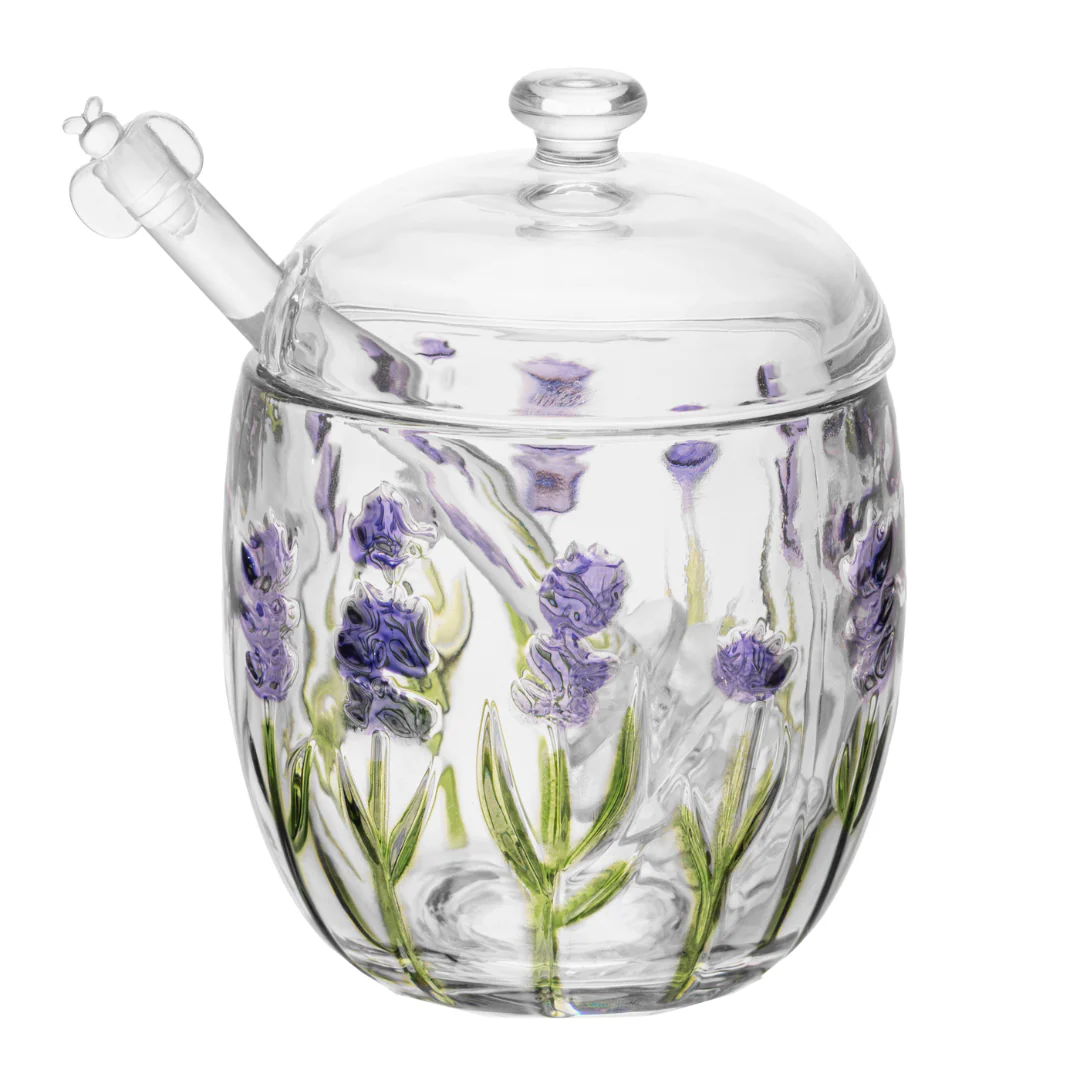 Meleira de Cristal com Colher e Tampa Lavanda 8,5cm - Image 8