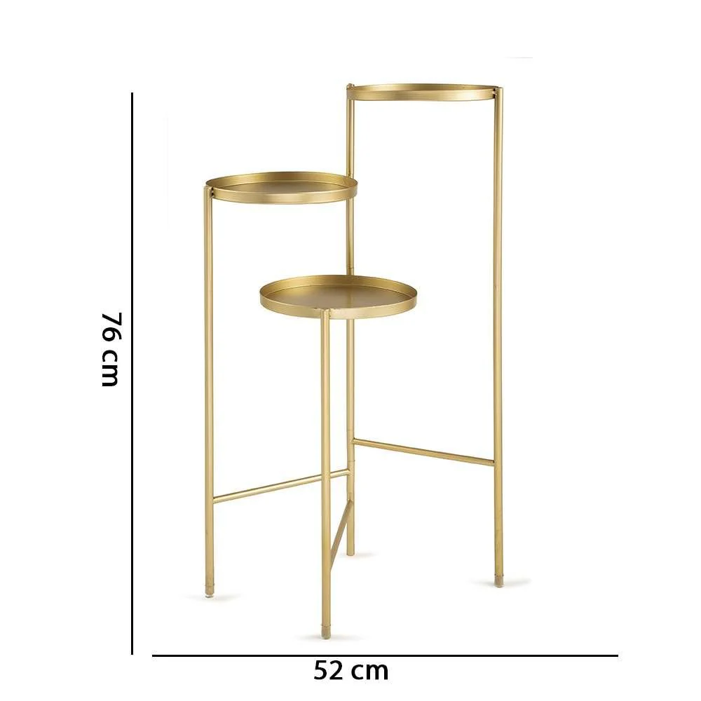 Mesa De Apoio Dourada 76 x 52 x 38 cm - Image 3