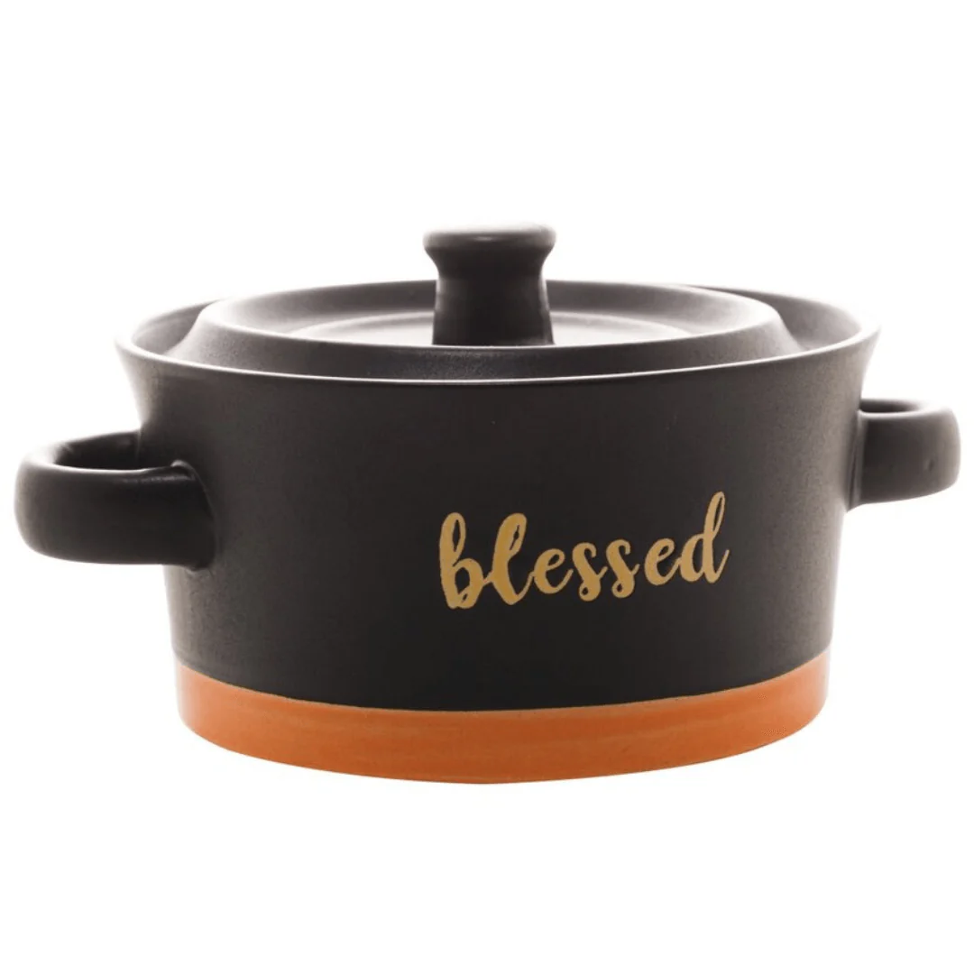 Mini Caçarola em Cerâmica Blessed Preto Matt/Laranja 16cm - Image 3