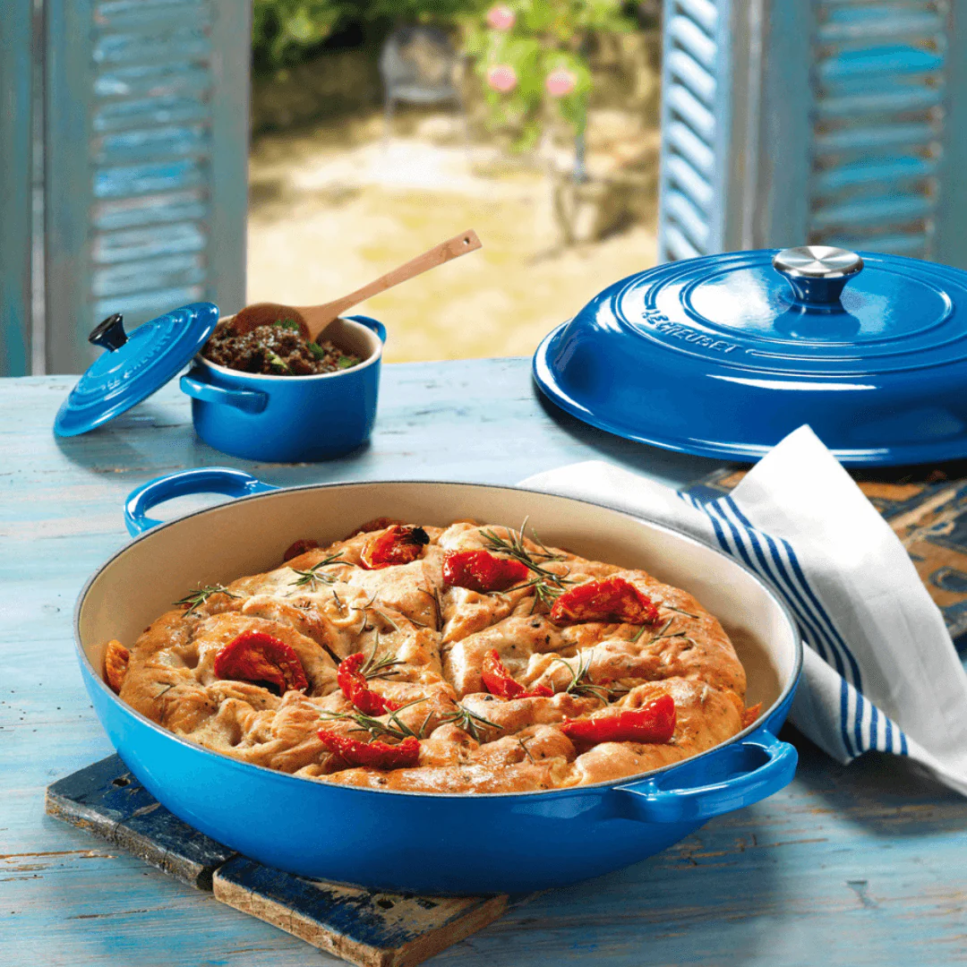 Mini Cocotte Caçarola Cerâmica Azul Marseille com Pegador Preto 14cm Le Creuset - Image 5