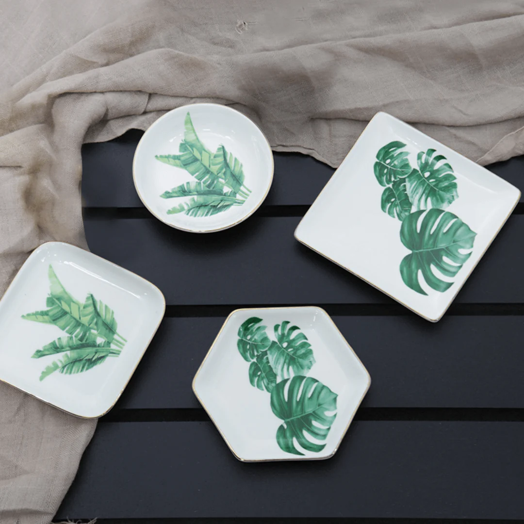 Mini Prato Decorativo Porcelana Leaf Hexágono - 12 cm - Image 3