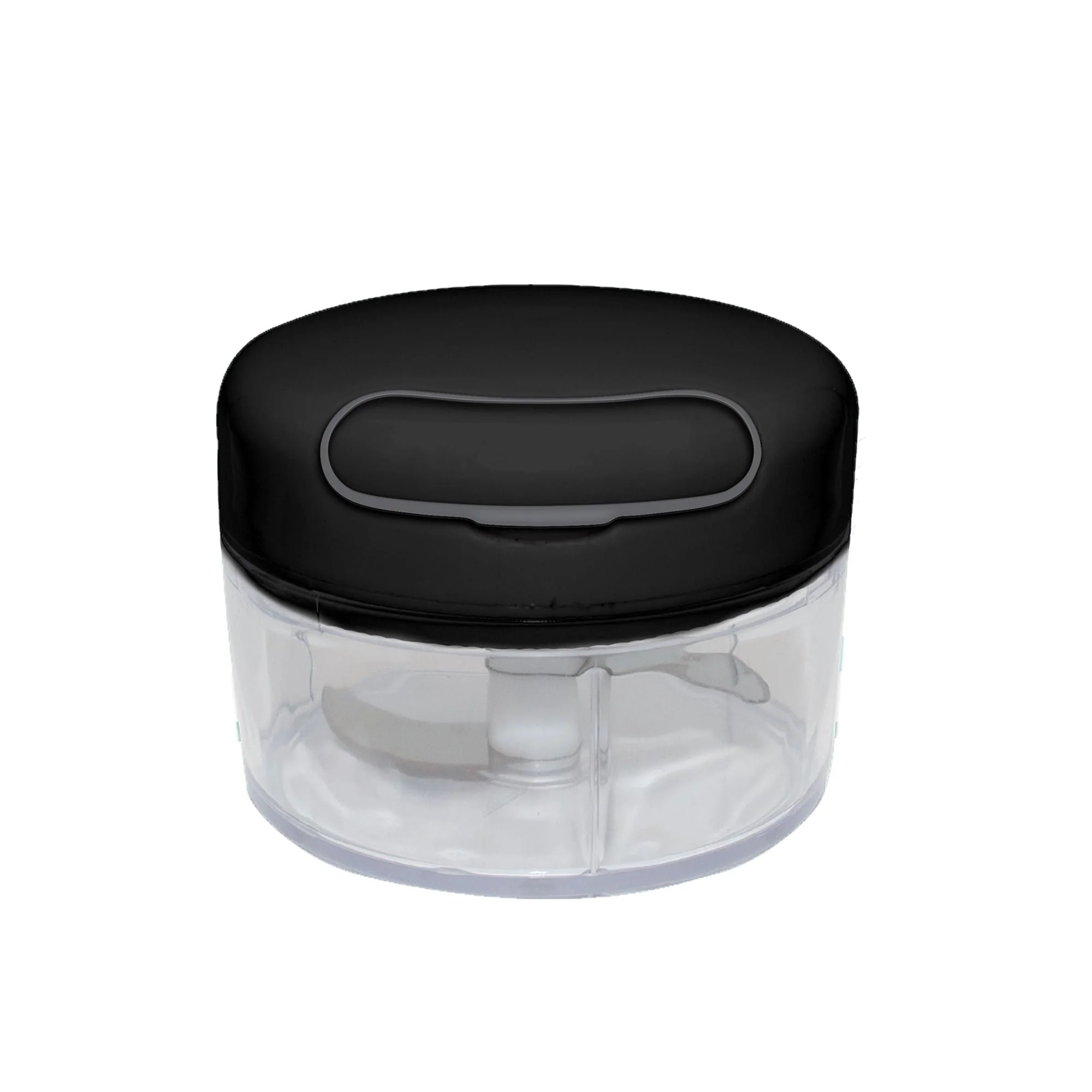 Mini Processador de Alimentos Manual em Plástico com 2 Laminas Preto e Cinza 200ml - Image 5