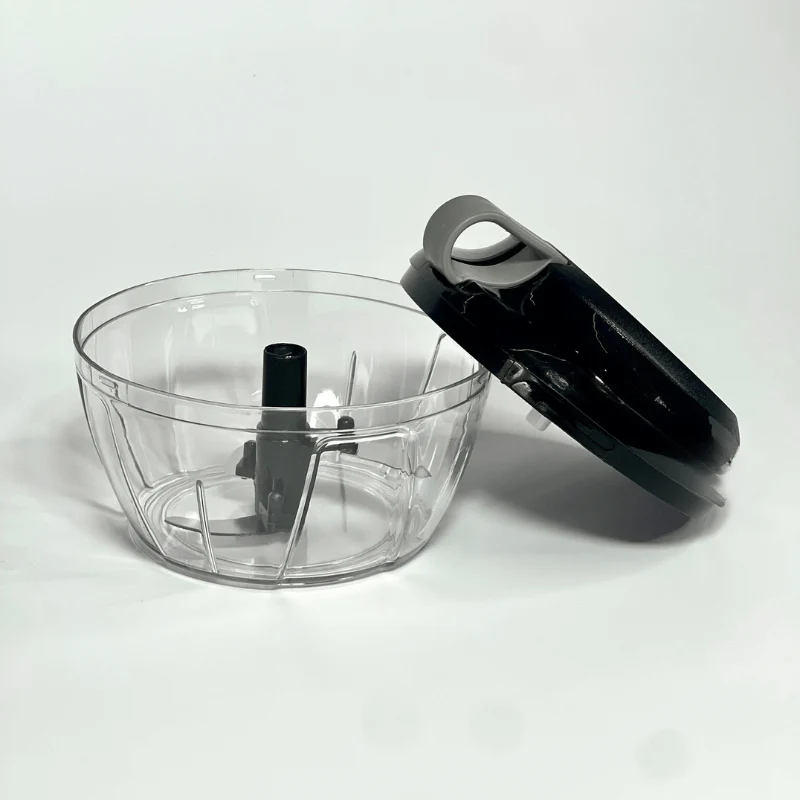 Mini Processador de Alimentos Manual Preto e Cinza 500ml - Image 3