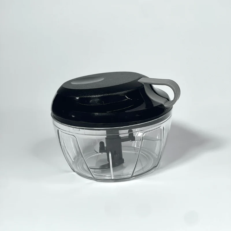 Mini Processador de Alimentos Manual Preto e Cinza 500ml - Image 4