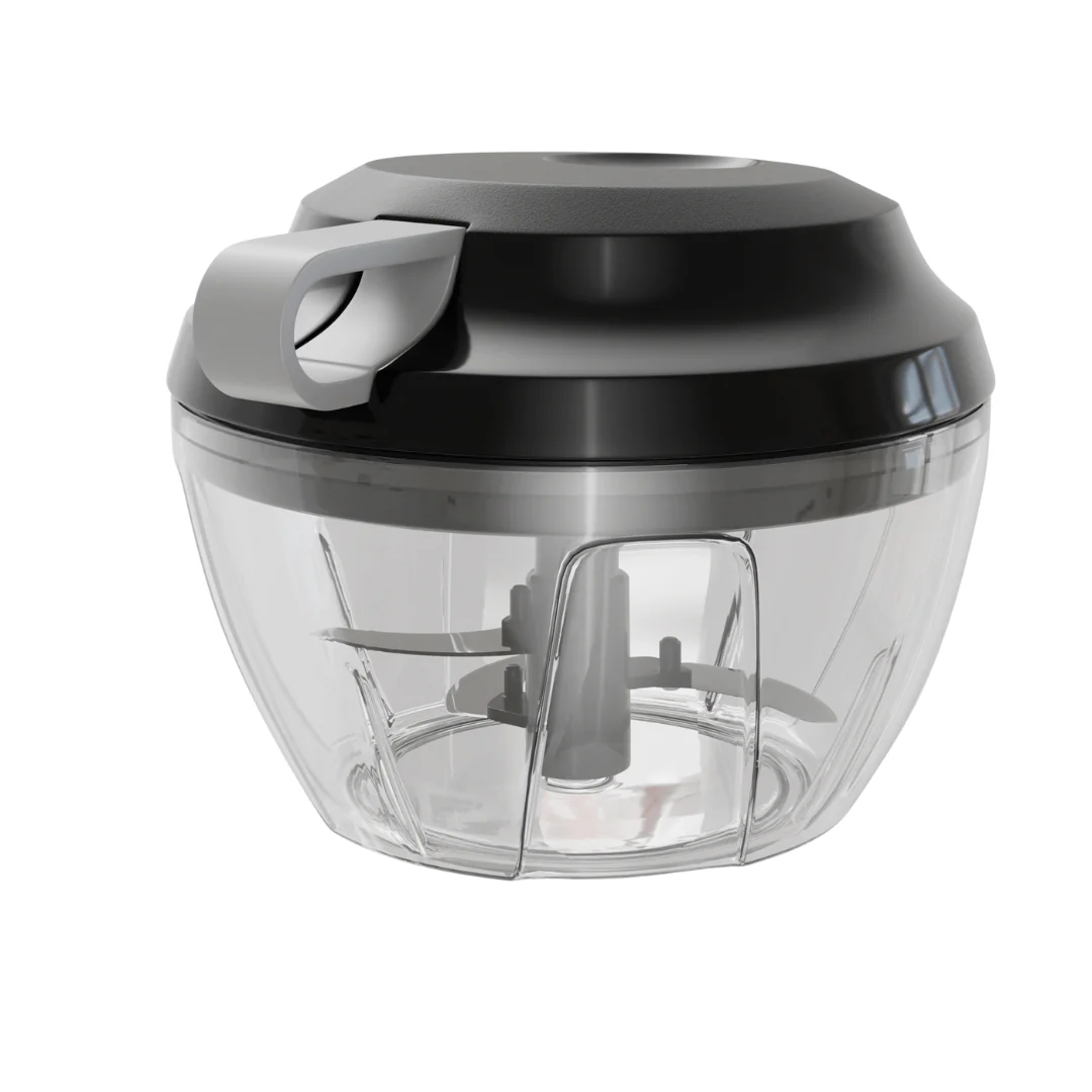 Mini Processador de Alimentos Manual Preto e Cinza 500ml - Image 5