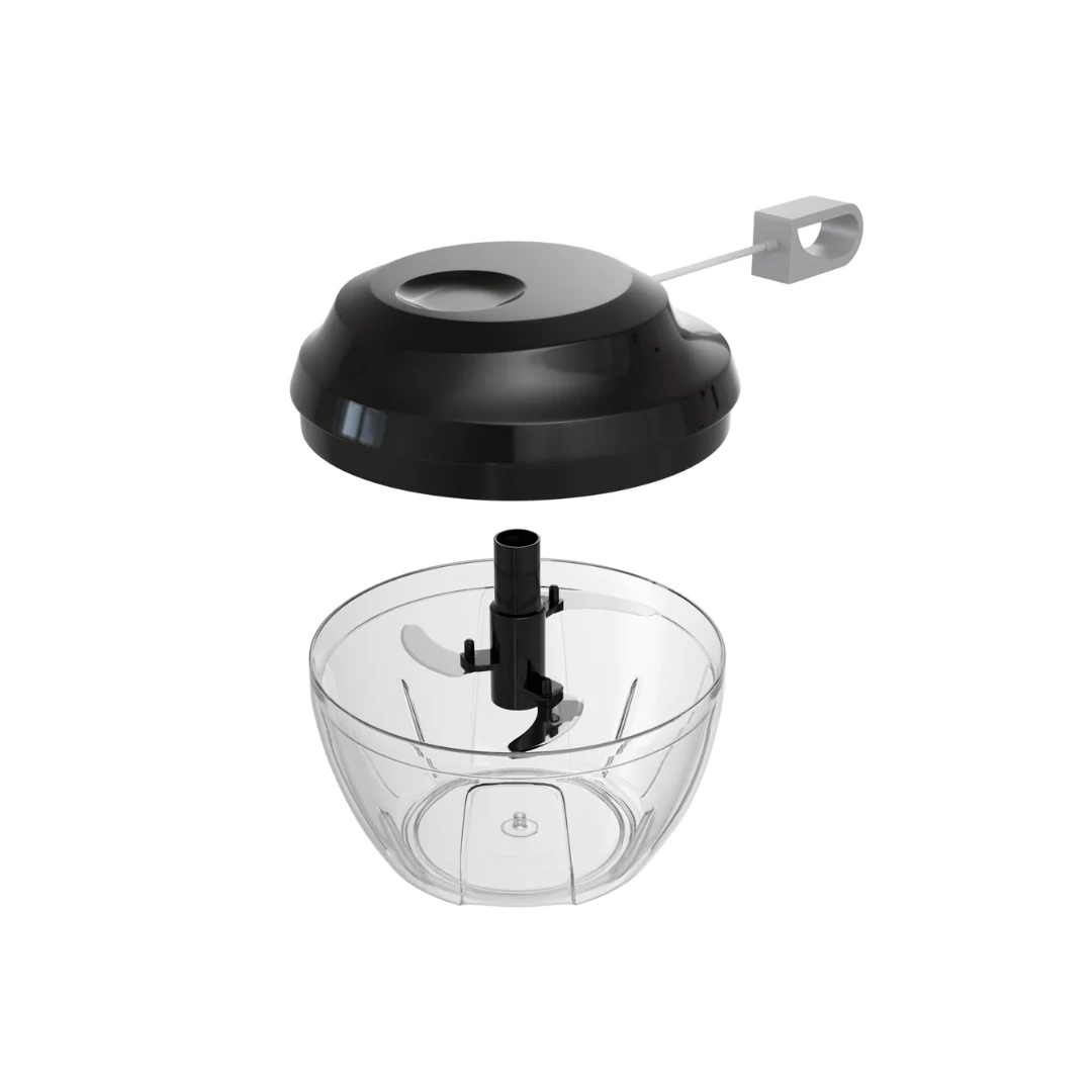 Mini Processador de Alimentos Manual Preto e Cinza 500ml - Image 6