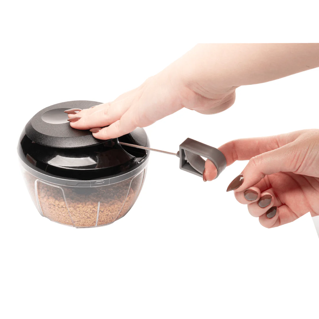Mini Processador de Alimentos Manual Preto e Cinza 500ml - Image 7