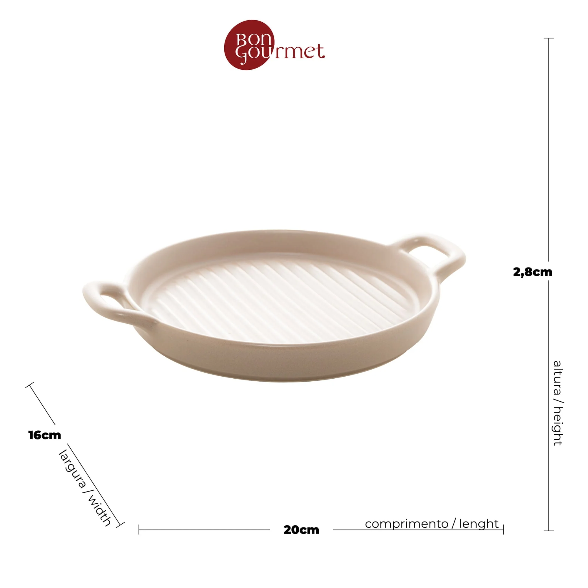 Mini Travessa Grill Redonda Porcelana Nordica Cinza Matt - 20 cm - Image 5